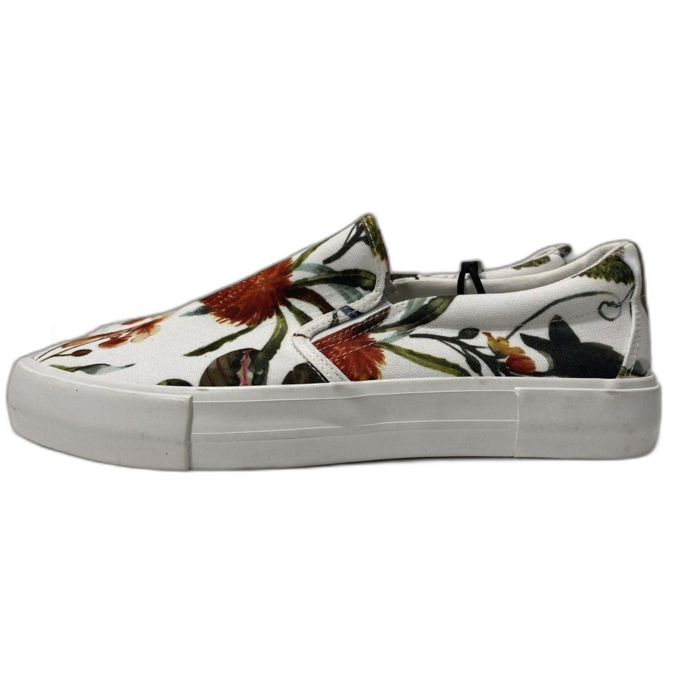 88321  Express White With Floral Print Slip-On Sneaker Women Size 8